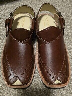 Peshawari Leather Sandals By Bata in  Brown Color In Size 41/7 For Big Boy